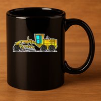 Motor Grader Design Road Grader And Blade Art 11oz C Handle Ceramic Mug