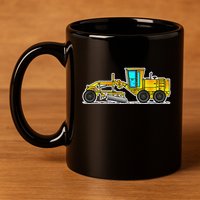 Motor Grader Design Road Grader And Blade Art 11oz C Handle Ceramic Mug