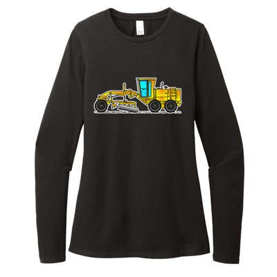 Motor Grader Design Road Grader And Blade Art Womens CVC Long Sleeve Shirt