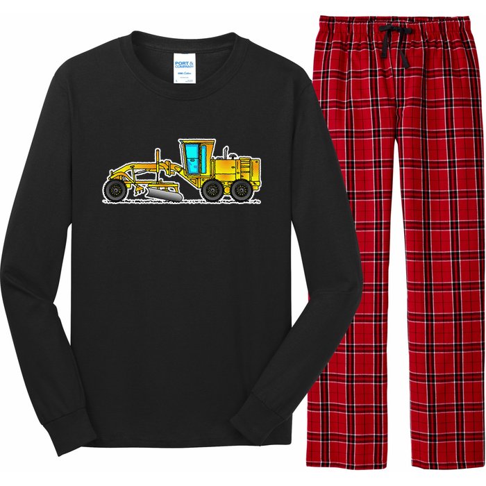 Motor Grader Design Road Grader And Blade Art Long Sleeve Pajama Set