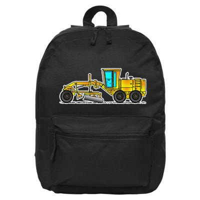 Motor Grader Design Road Grader And Blade Art 16 in Basic Backpack