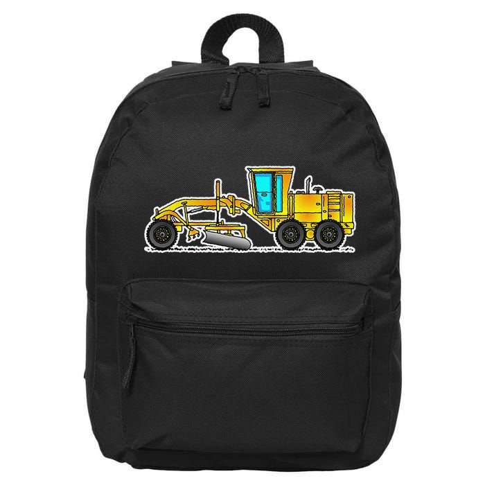 Motor Grader Design Road Grader And Blade Art 16 in Basic Backpack