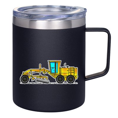 Motor Grader Design Road Grader And Blade Art 12oz Stainless Steel Coffee Mug