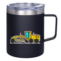 Motor Grader Design Road Grader And Blade Art 12oz Stainless Steel Coffee Mug