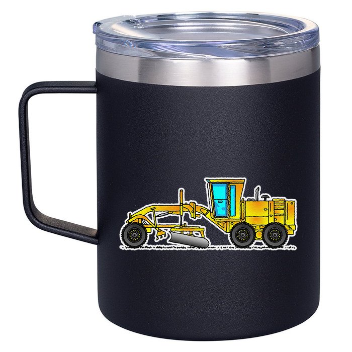 Motor Grader Design Road Grader And Blade Art 12oz Stainless Steel Coffee Mug