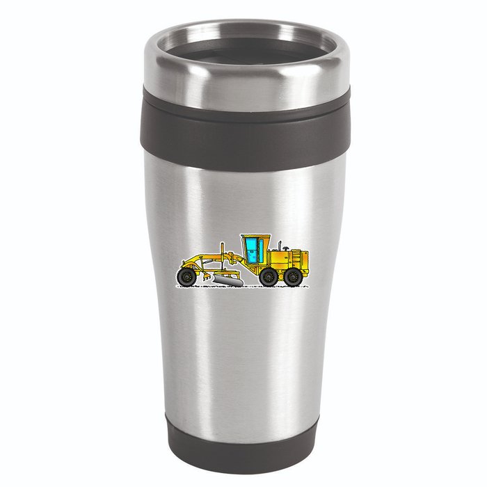 Motor Grader Design Road Grader And Blade Art 16oz Travel Tumbler