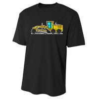 Motor Grader Design Road Grader And Blade Art Performance Sprint T-Shirt