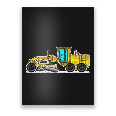 Motor Grader Design Road Grader And Blade Art Poster