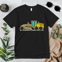 Motor Grader Design Road Grader And Blade Art Premium T-Shirt
