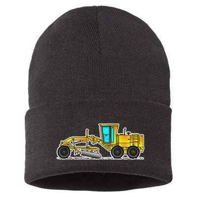 Motor Grader Design Road Grader And Blade Art Sustainable Knit Beanie