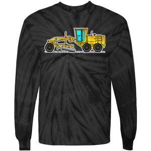 Motor Grader Design Road Grader And Blade Art Tie-Dye Long Sleeve Shirt