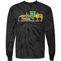 Motor Grader Design Road Grader And Blade Art Tie-Dye Long Sleeve Shirt