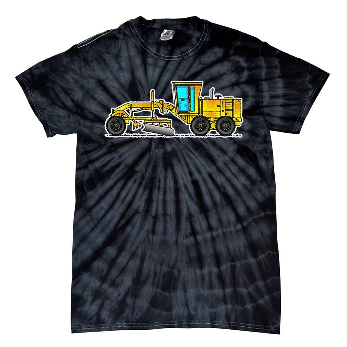 Motor Grader Design Road Grader And Blade Art Tie-Dye T-Shirt