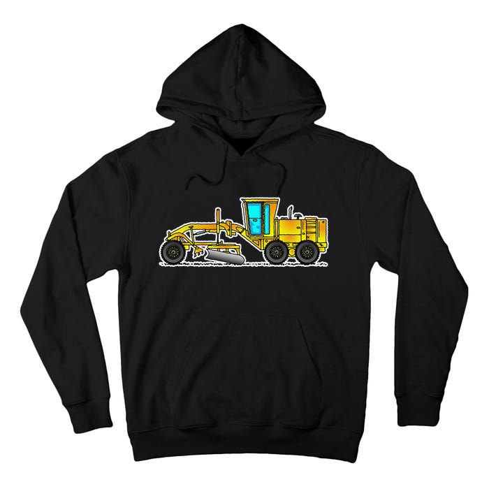 Motor Grader Design Road Grader And Blade Art Tall Hoodie