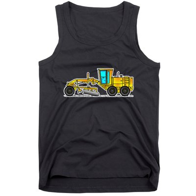 Motor Grader Design Road Grader And Blade Art Tank Top