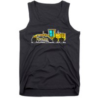 Motor Grader Design Road Grader And Blade Art Tank Top