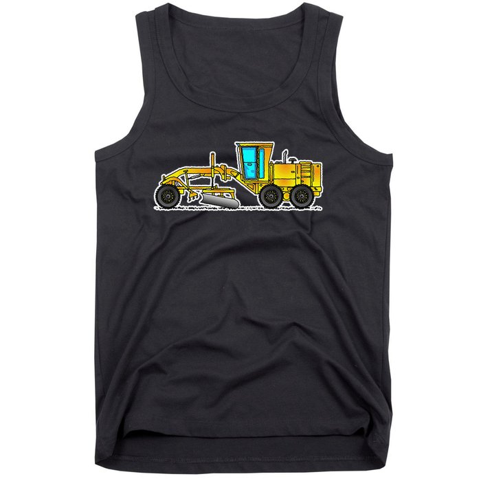 Motor Grader Design Road Grader And Blade Art Tank Top