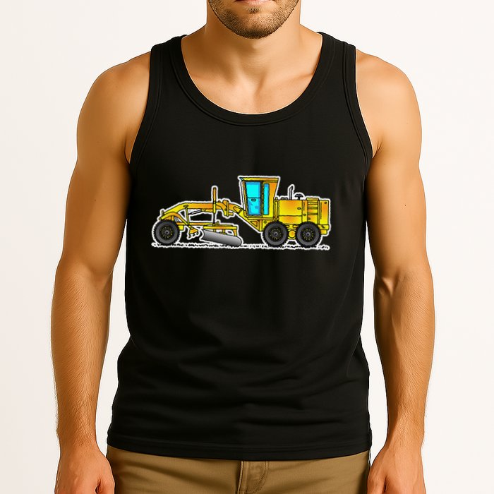 Motor Grader Design Road Grader And Blade Art Tank Top