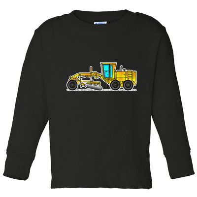 Motor Grader Design Road Grader And Blade Art Toddler Long Sleeve Shirt