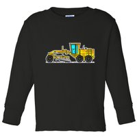 Motor Grader Design Road Grader And Blade Art Toddler Long Sleeve Shirt