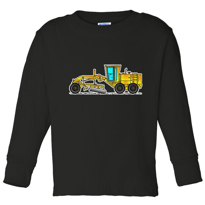 Motor Grader Design Road Grader And Blade Art Toddler Long Sleeve Shirt