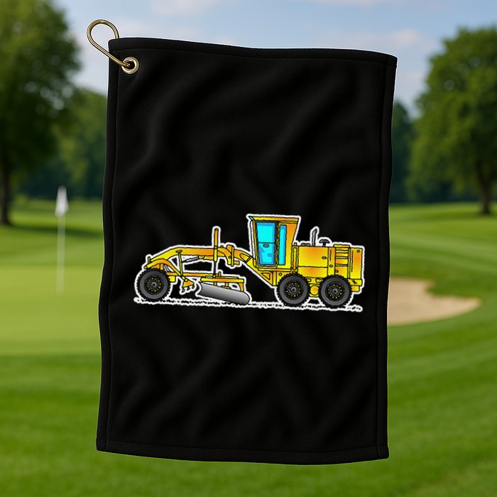 Motor Grader Design Road Grader And Blade Art Golf Towel