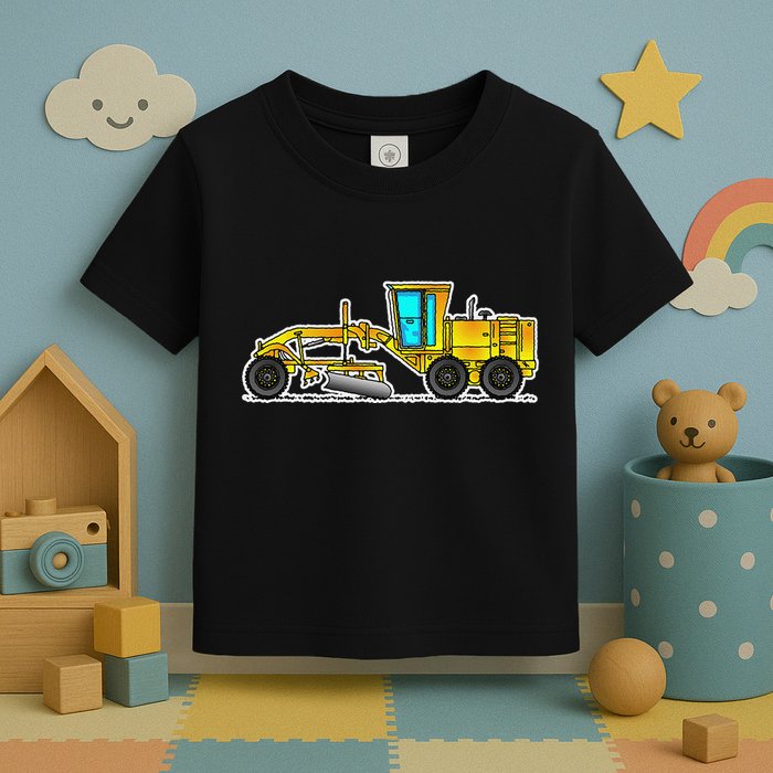 Motor Grader Design Road Grader And Blade Art Toddler T-Shirt