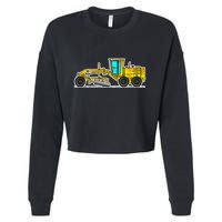 Motor Grader Design Road Grader And Blade Art Cropped Pullover Crew