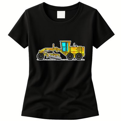 Motor Grader Design Road Grader And Blade Art Womens T-Shirt