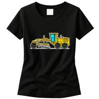 Motor Grader Design Road Grader And Blade Art Womens T-Shirt