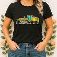 Motor Grader Design Road Grader And Blade Art Womens T-Shirt