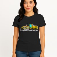 Motor Grader Design Road Grader And Blade Art Womens T-Shirt