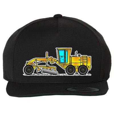 Motor Grader Design Road Grader And Blade Art Wool Snapback Cap