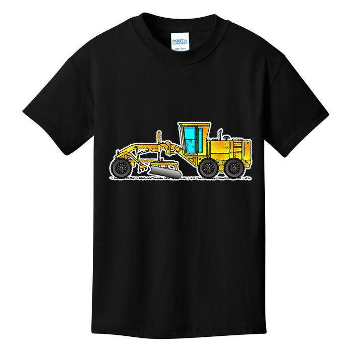 Motor Grader Design Road Grader And Blade Art Kids T-Shirt