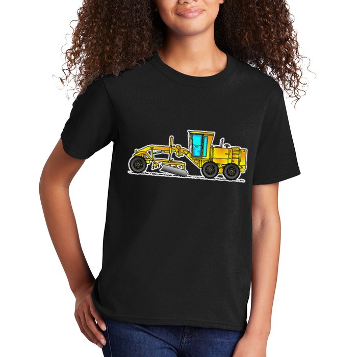 Motor Grader Design Road Grader And Blade Art Kids T-Shirt