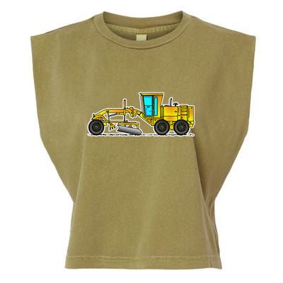Motor Grader Design Road Grader And Blade Art Garment-Dyed Women's Muscle Tee