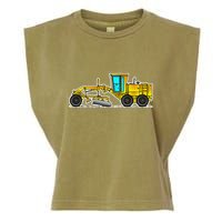 Motor Grader Design Road Grader And Blade Art Garment-Dyed Women's Muscle Tee