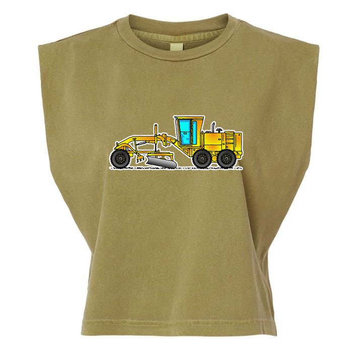 Motor Grader Design Road Grader And Blade Art Garment-Dyed Women's Muscle Tee