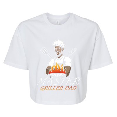 Master Griller Dad Grill Pan Decor Foodie Father's Day Cool Gift Bella+Canvas Jersey Crop Tee