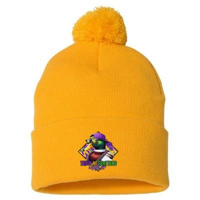 Mardi Gras Duck Mardi Gras Duck Hunting For Women Pom Pom 12in Knit Beanie