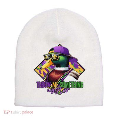 Mardi Gras Duck Mardi Gras Duck Hunting For Women Short Acrylic Beanie
