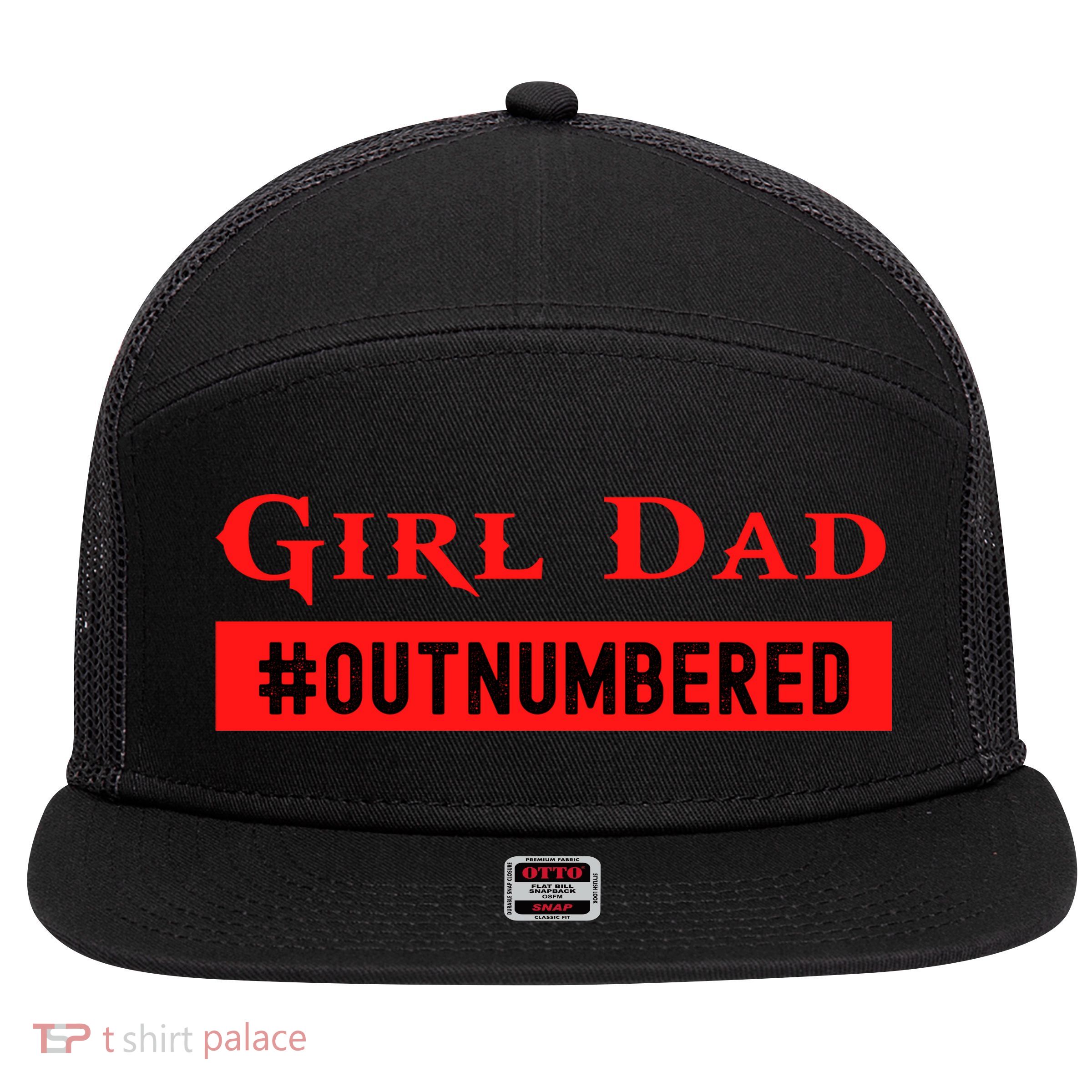 Girl Dad Fathers Day From Wife Daughter 7 Panel Mesh Trucker Snapback Hat