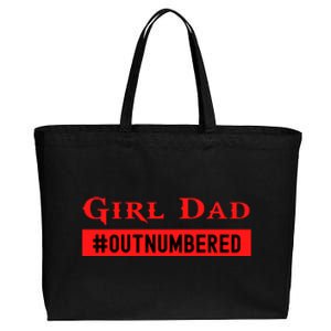 Girl Dad Fathers Day From Wife Daughter Cotton Canvas Jumbo Tote