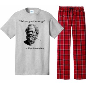 Meh Good Enough Funny Mediocrates Sarcastic Greek Philosophy Pajama Set