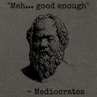 Meh Good Enough Funny Mediocrates Sarcastic Greek Philosophy Cotton Canvas Backpack