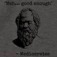 Meh Good Enough Funny Mediocrates Sarcastic Greek Philosophy Vector Backpack