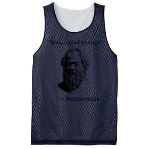 Meh Good Enough Funny Mediocrates Sarcastic Greek Philosophy Mesh Reversible Basketball Jersey Tank