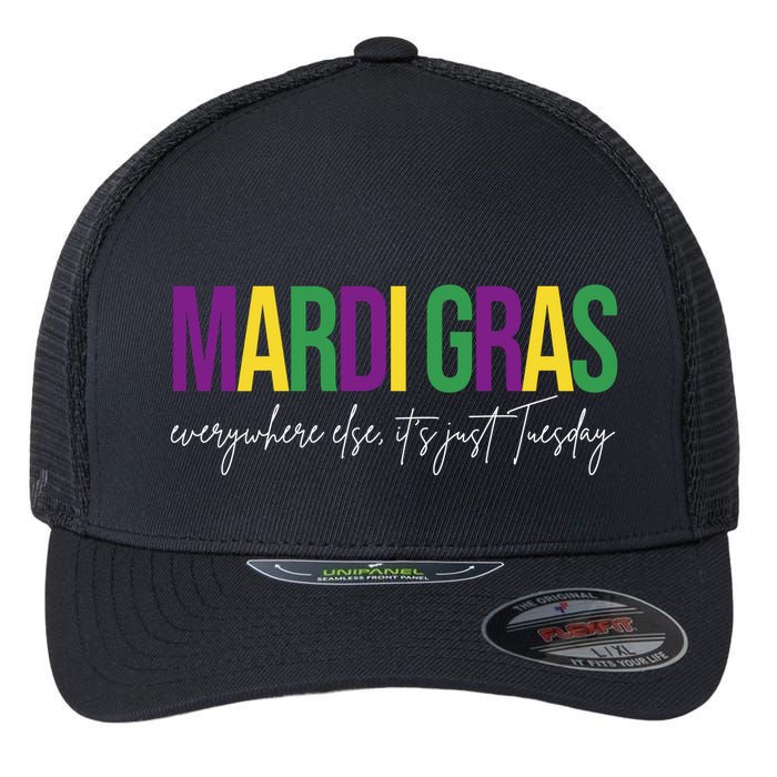 Mardi Gras Everywhere Else Its Just Tuesday Flexfit Unipanel Trucker Cap