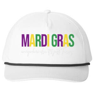 Mardi Gras Everywhere Else Its Just Tuesday Snapback Five-Panel Rope Hat