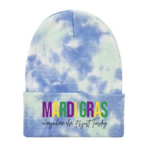 Mardi Gras Everywhere Else Its Just Tuesday Tie Dye 12in Knit Beanie